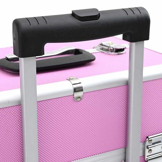 vidaXL Make-up trolley aluminium roze
