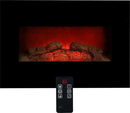 Classic Fire Memphis Elektrische Wandhaard - 1800W - Zwart