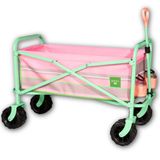ROXY Opvouwbare strandwagenwagen – heavy-duty opvouwbare utiliteitswagen met all-terrain wielen, grote opslagcapaciteit en verstelbare handgreep, ideaal voor strand, kamperen en outdoor-avonturen