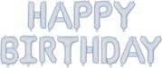 PartyDeco Folieballon "Happy Birthday" Blauw