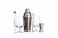 KitchenCraft BarCraft Luxe Ginset met Gin glazen, cocktailshaker, stamperlepel, dubbele bar maat, bar mes en recepten