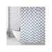 MSV Douchegordijn, polyester, granada, 180 x 200 cm, premium kwaliteit, wit/blauw, incl. ringen
