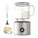 Melkopschuimer, elektrisch, 4-in-1, inductie, 500 ml, koud, warm, automatisch, vaatwasmachinebestendig, afneembaar visueel glas voor koffie en latte