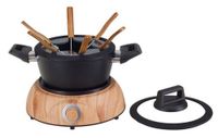 Nouvel WOOD 6-Persoons Fondueset Zwart/Hout