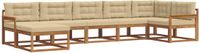vidaXL - Acacia Hout Loungeset Hoek 7-Zits Natuurlijk en Beige