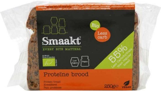 Smaakt Less Carb Prote&#239;ne Brood Biologisch 250 gr