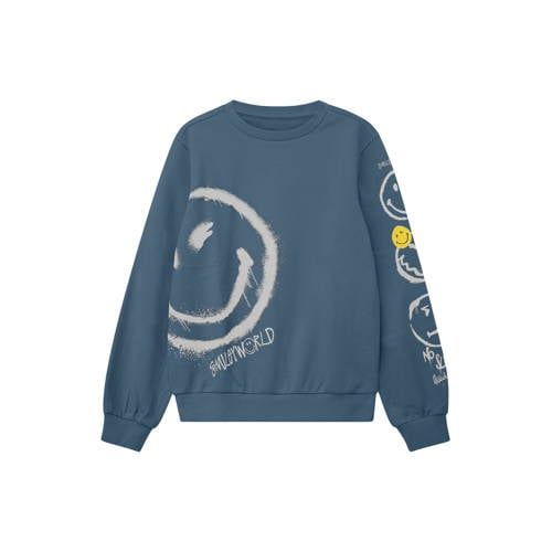 s.Oliver sweater met print - blauw