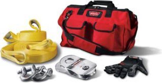Warn Recovery Set - Medium - for winches up to 4536kg - Warn 88900 - Complete with tree strap, gloves, traction tape, D-ring and snatch block
