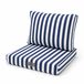 Ensemble coussins de chaise de jardin 40x40 rayure bleu marine - 270g (assise + dossier)
