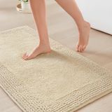 Madison Park Splendor Omkeerbare 100% Katoen Tufted Badkamer Rug-3000 GSM Hotelkwaliteit Luxe Pluche Medium Stapel Badmat Absorberend, Sneldrogende, Douchekamer Decoratie, 21x34, Natuurlijk