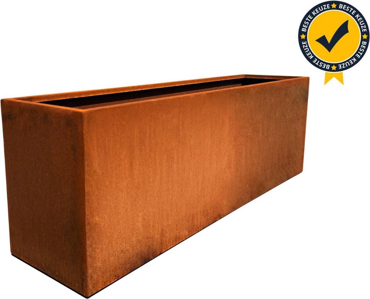 Adeqo cortenstaal plantenbak rechthoek 120 x 30 x 35 cm