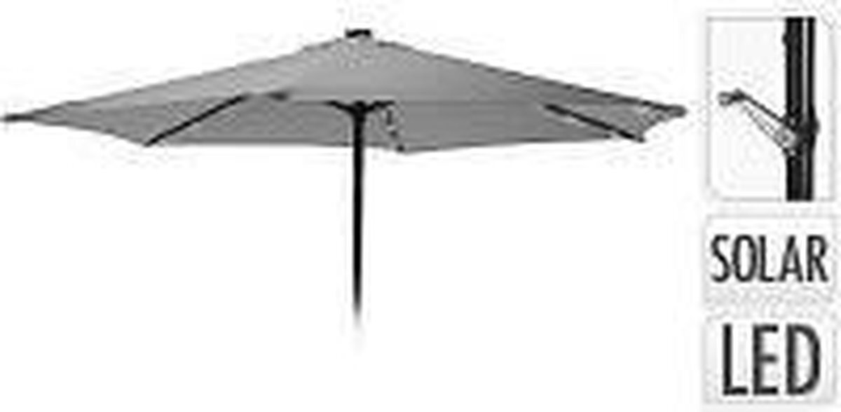 Garden Pro Parasol Solar Led 270 Cm Aluminium/polyester Lichtgrijs