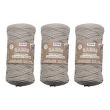 GLOREX 5 1005 52 - Set van 3 banden macramé van 60% katoen & 40% viscose, 250 g elk in duif, ca. 125 m superzacht textielgaren