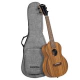 Cascha Ukelele Zebra Wood – hoogwaardig zebrahout, warm geluid, okoume hals, walnoot toets, matte afwerking, Cascha Carbon snaren, incl. draagtas - tenor