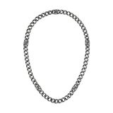 BOSS Jewelry 1580742M Ketting armband voor heren, collectie DOUBLE B ABSOLUTE roestvrij staal met dubbele bedeltjes B, Eén maat, Roestvrij staal, Geen edelsteen