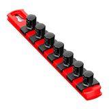 Ernst Manufacturing 20 cm socket organizer met 7 1/2-inch Twist Lock Clips, rood