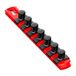 Ernst Manufacturing 20 cm socket organizer met 7 1/2-inch Twist Lock Clips, rood