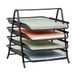 Mind Reader 4 Tier Steel Mesh Paper Tray Desk Organizer, Zwart