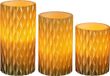 Mica Decorations Bougies LED/bougies sur socle - 3x - or - 10/12.5/15 cm