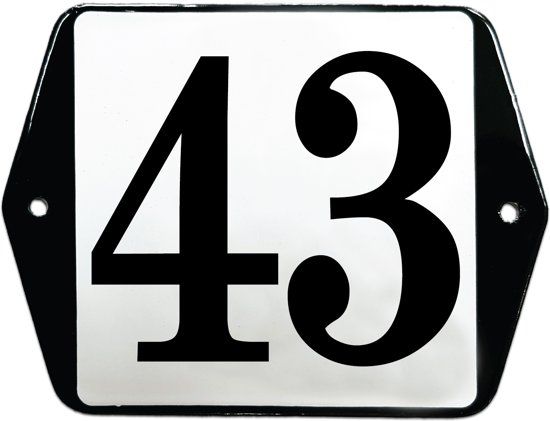 EmailleDesign® Emaille huisnummer model oor - 43