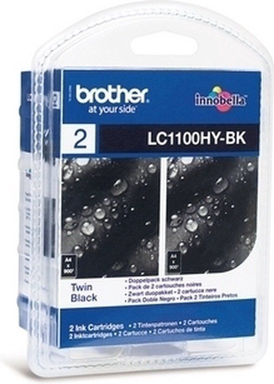 Brother LC-1100HYBKBP2 Zwart - Inktcartridge - 2-pack