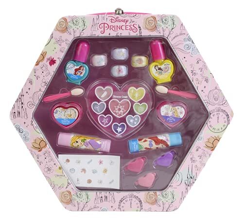 Markwins Princess Royal Makeup Case, Prinsessens Beauty Box voor een Make-over van Top tot Teen, Leuke Make-up Kit, Kleurrijke Accessoires, Speelgoed en Cadeau voor Kinderen