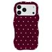 Selencia Vivid Wavy Backcover met MagSafe voor Apple iPhone 18 Pro Max / 17 Pro Max - Happy Dots Burgundy