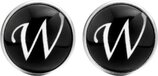Fako Bijoux® - Letter W - Manchetknopen - Zwart - Unisex