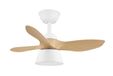 Fabrilamp 207391368 Plafondventilator met Verlichting, 82 cm, Wit/Beuken, 36W