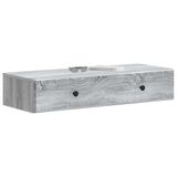 vidaXL Wandgemonteerde Zijtafel Grijs sonoma 87,5 x 34,5 x 17 cm