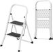 StarTech Opklapbare trap - 2-traps huishoudtrapje - Breed voetstuk van 30 x 20 cm - Maximale belasting: 150 kg - Zwart-wit