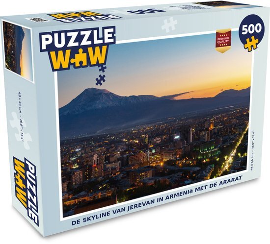 MuchoWow Puzzel De skyline van Jerevan in Armenië met de Ararat - Legpuzzel - Puzzel 500 stukjes - Sinterklaas cadeautjes - Sinterklaas voor grote kinderen