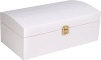 Creative Deco Grote Doos Schatkist Opbergkist Houten Wit | 34,5 x 18 x 13,8 cm | Hout Cadeau Kunst | met Deksel