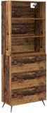 vidaXL Highboard Oud Hout 69,5 x 34 x 180 cm Bewerkt hout