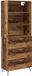 vidaXL Highboard Oud Hout 69,5 x 34 x 180 cm Bewerkt hout
