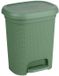 Alpina Prullenbak pour salle de bain avec pédale - plastique - 6,5 litres - aspect rotin - vert