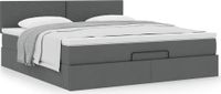 Prolenta Maison Exclusive - Ottoman bedframe met matras, donkergrijs, 180x200 cm, textiel
