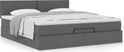 Prolenta Maison Exclusive - Ottoman bedframe met matras, donkergrijs, 180x200 cm, textiel