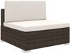 vidaXL Tuinstoel met kussens middensectie poly rattan bruin