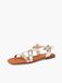 Pisamonas Sandalen met riempjes, ovale gesp, Champagne