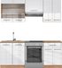 Vicco Fame-Line Unité de cuisine complète – 200 cm, chêne WB blanc laqué/chêne doré