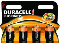 Duracell Plus C Baby Alkaline Batteries - 4 Pack