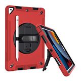 Hoes voor iPad Pro 10.5 (2017) / iPad Air 10.5 (2019), duurzame, robuuste full-body beschermhoes met draaibare standaard, verstelbare polsband