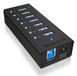 ICY BOX IB-AC618 USB 3.0 Hub - 7 poorten - Zwart