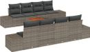 vidaXL Tuinbank Set 9-delig Grijs Polyrattan