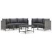 vidaXL 6-delige Loungeset met Kussens Poly Rattan Grijs
