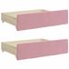 vidaXL - Bedlades - 2 st - bewerkt hout en fluweel - roze