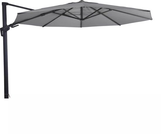 Lesliliving VirgoFlex Zweefparasol - Grijs - Ø3,5 mtr - Rond - Polyester - Aluminium
