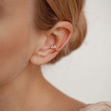 Hey Happiness Minimalistisch Ear Cuff Dames - 925 Sterling Zilver 18K Goud Verguld - Zirkonia Oor Cuff - Hypoallergeen - Goud