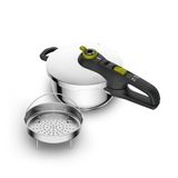 Tefal Mini-snelkookpan, 3 liter, roestvrij staal, snel en eenvoudig koken, compact en veilig, 2 kookprogramma's, geschikt voor alle warmtebronnen, model P2534047
